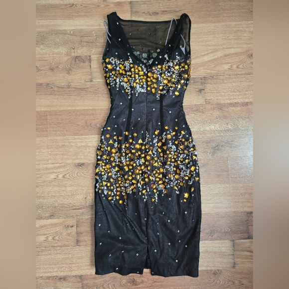 Mandalay Julian Joyce Black Sequin Dress New Years Eve Party Size 2 - Picture 5 of 12